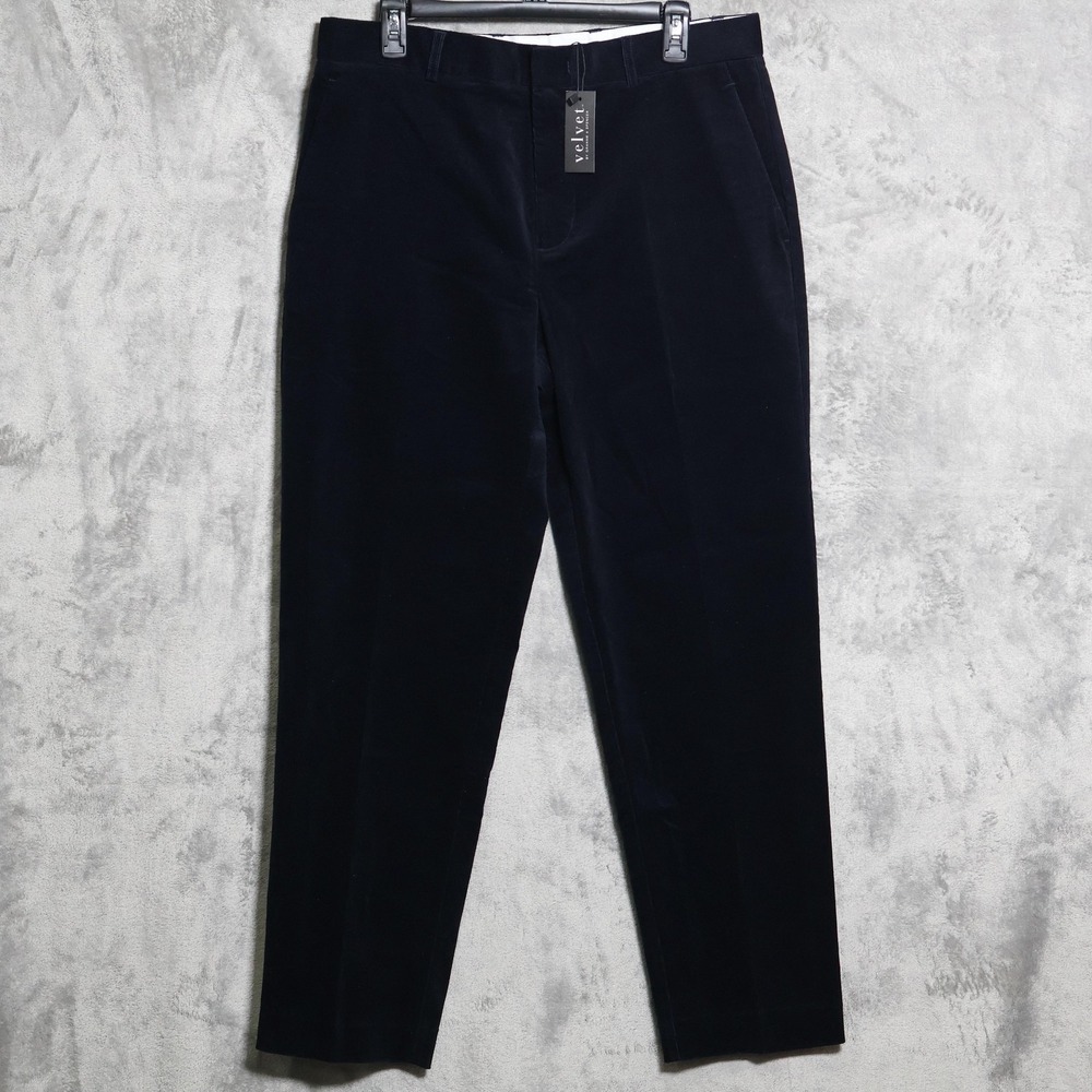 Velvet By Graham & Spencer Pants Mens 33x30 Navy Blue Preppy Formal Slim Tapered